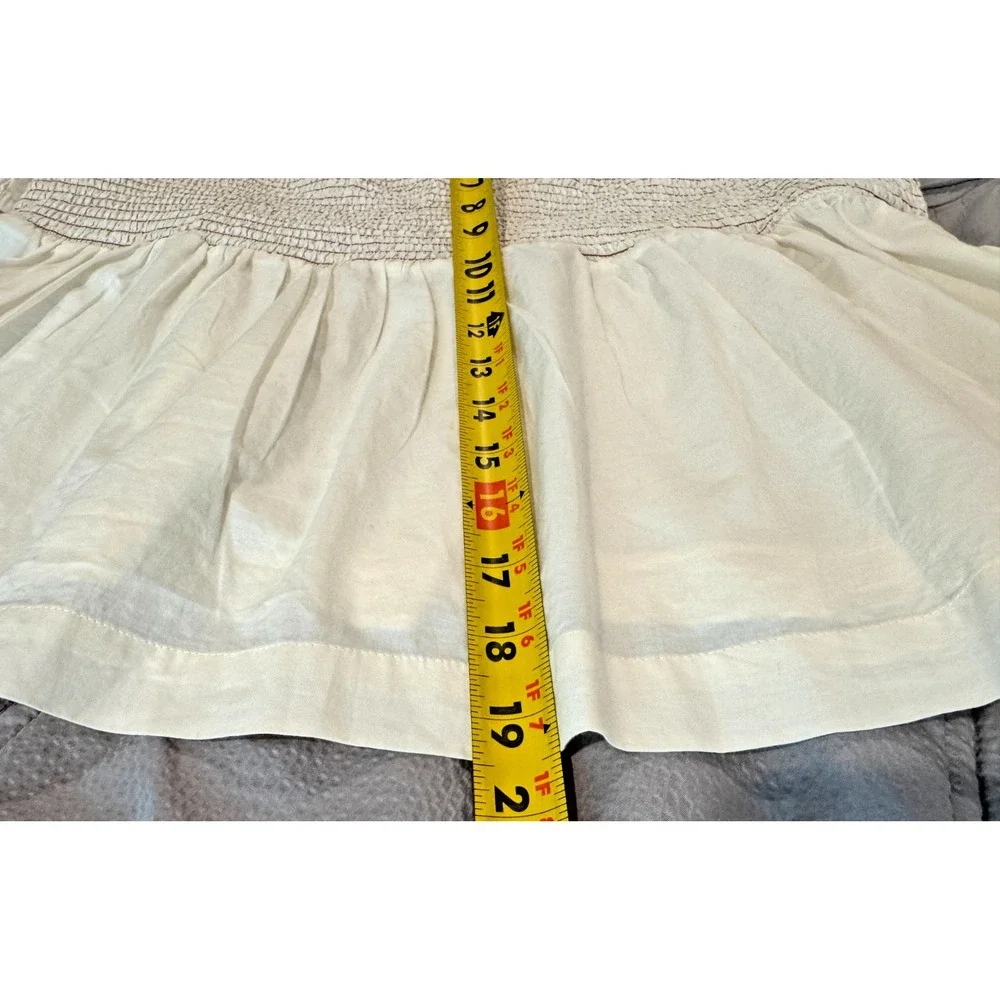 Old Navy Smocked Top Women's Size XXL Cream Peplum Waist Elastic Bodice NWT